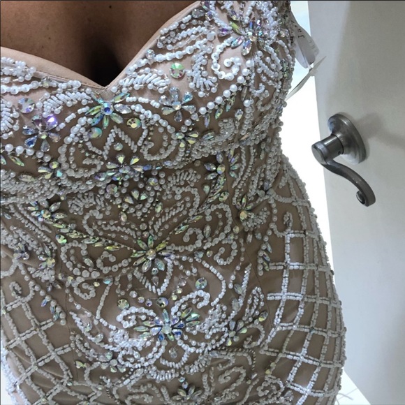 Terani Couture Beaded Feather Gown - Picture 4 of 5